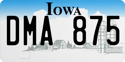IA license plate DMA875