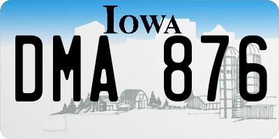 IA license plate DMA876