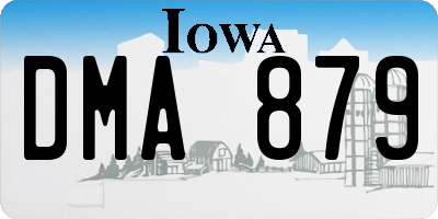 IA license plate DMA879
