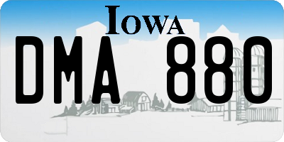 IA license plate DMA880