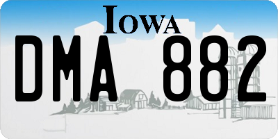IA license plate DMA882