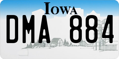 IA license plate DMA884