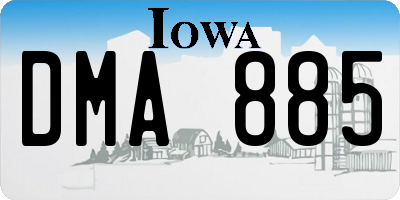IA license plate DMA885