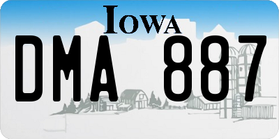 IA license plate DMA887