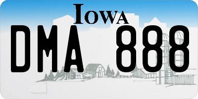 IA license plate DMA888