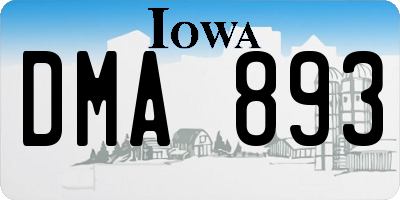 IA license plate DMA893