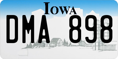 IA license plate DMA898