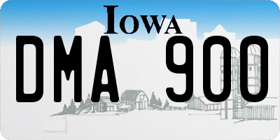 IA license plate DMA900