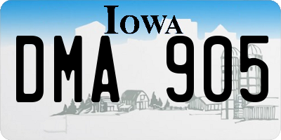 IA license plate DMA905