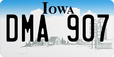 IA license plate DMA907