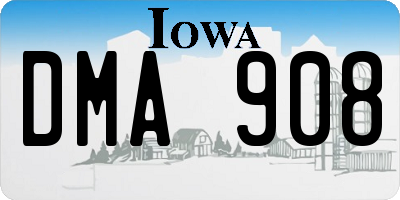 IA license plate DMA908