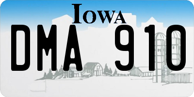 IA license plate DMA910