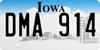 IA license plate DMA914