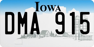 IA license plate DMA915