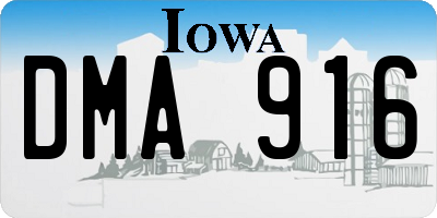IA license plate DMA916