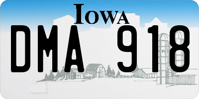 IA license plate DMA918