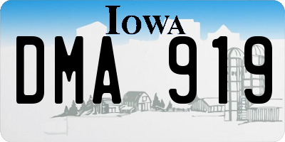 IA license plate DMA919