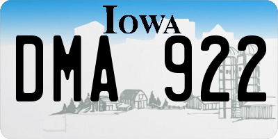 IA license plate DMA922