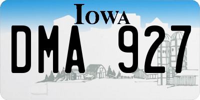 IA license plate DMA927
