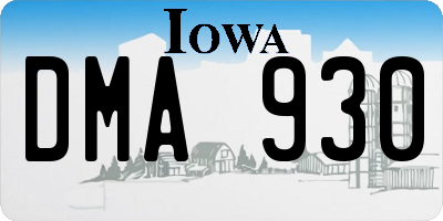 IA license plate DMA930