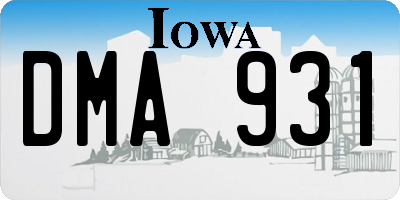 IA license plate DMA931