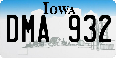 IA license plate DMA932