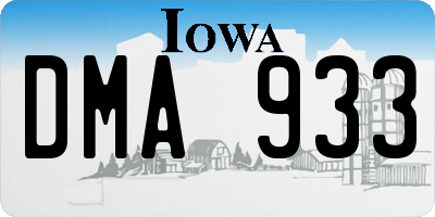 IA license plate DMA933