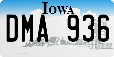 IA license plate DMA936