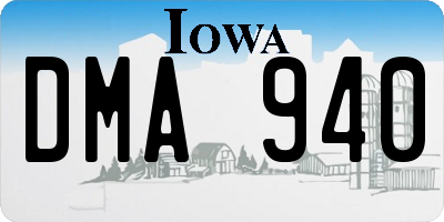 IA license plate DMA940