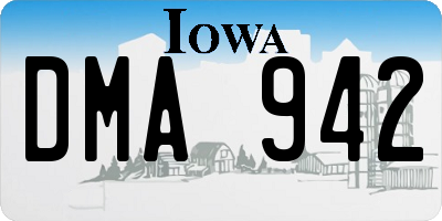 IA license plate DMA942