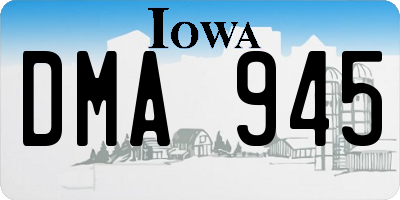 IA license plate DMA945