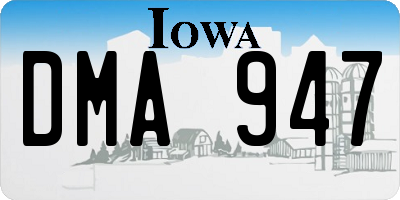 IA license plate DMA947
