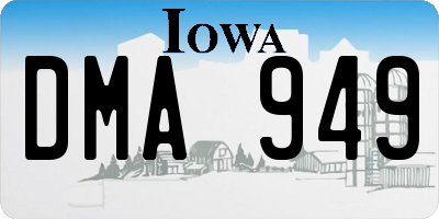 IA license plate DMA949