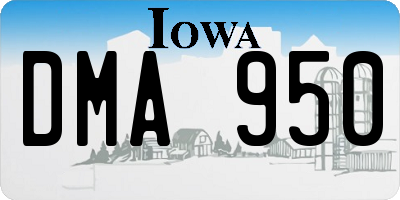IA license plate DMA950