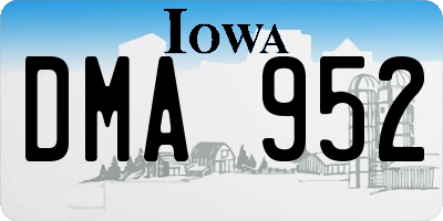 IA license plate DMA952