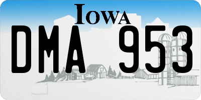 IA license plate DMA953