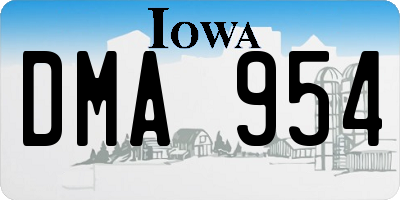 IA license plate DMA954