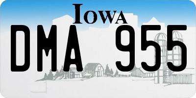 IA license plate DMA955