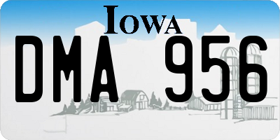 IA license plate DMA956