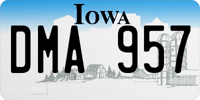 IA license plate DMA957