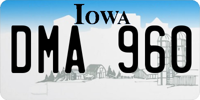 IA license plate DMA960