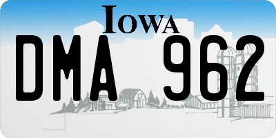 IA license plate DMA962