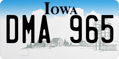IA license plate DMA965