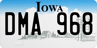 IA license plate DMA968