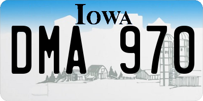 IA license plate DMA970