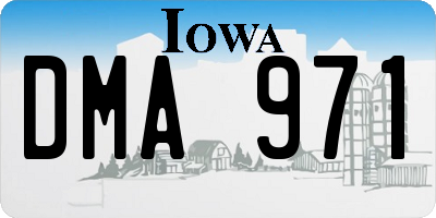 IA license plate DMA971