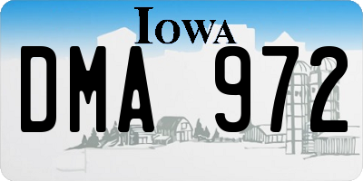 IA license plate DMA972