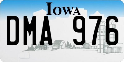 IA license plate DMA976
