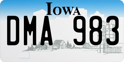 IA license plate DMA983