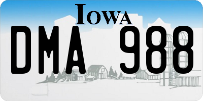 IA license plate DMA988